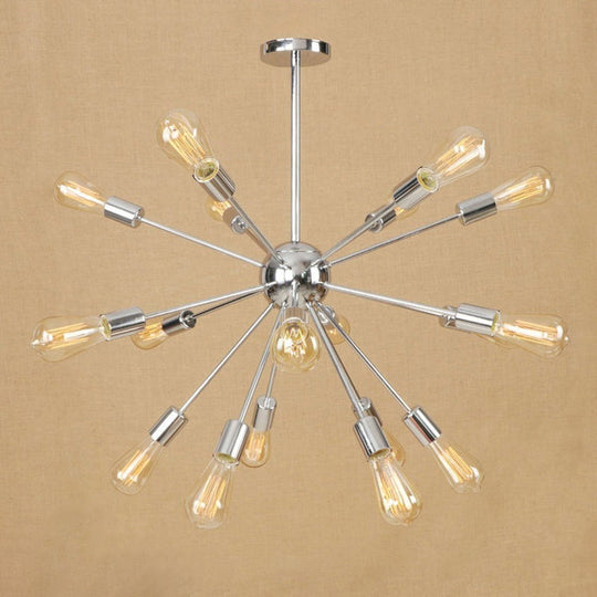 Farmhouse 18/21-Light Iron Chandelier: Copper/Gold Sputnik Ceiling Fixture For Dining Room 18 /