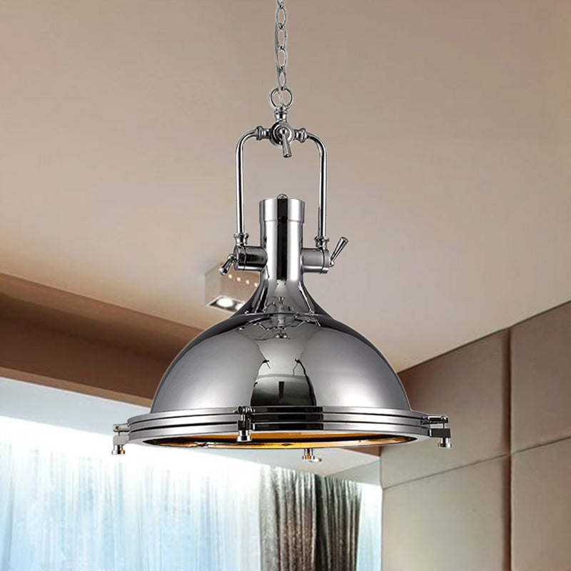Industrial Nickel Pendant Light With Swivel Joint For Kitchen - Elegant And Bright