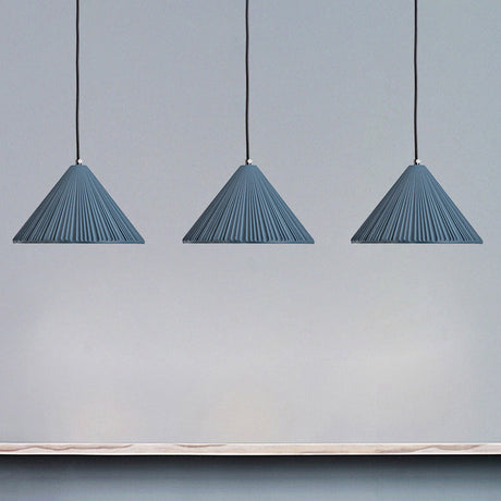 1-Head Nordic Style Pendant Light: 12.5/16.5 W Ribbed Design Blue/Pink/White Resin Bedroom Hanging