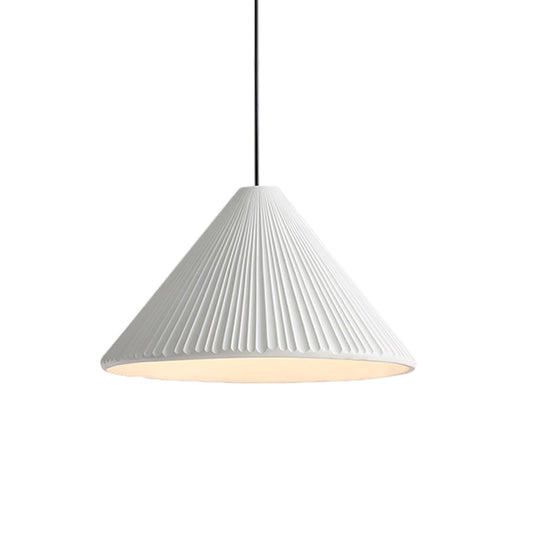 Modern Nordic Style Conic Pendant Light In Blue/Pink/White - Ribbed Design 12.5’/16.5’ Width
