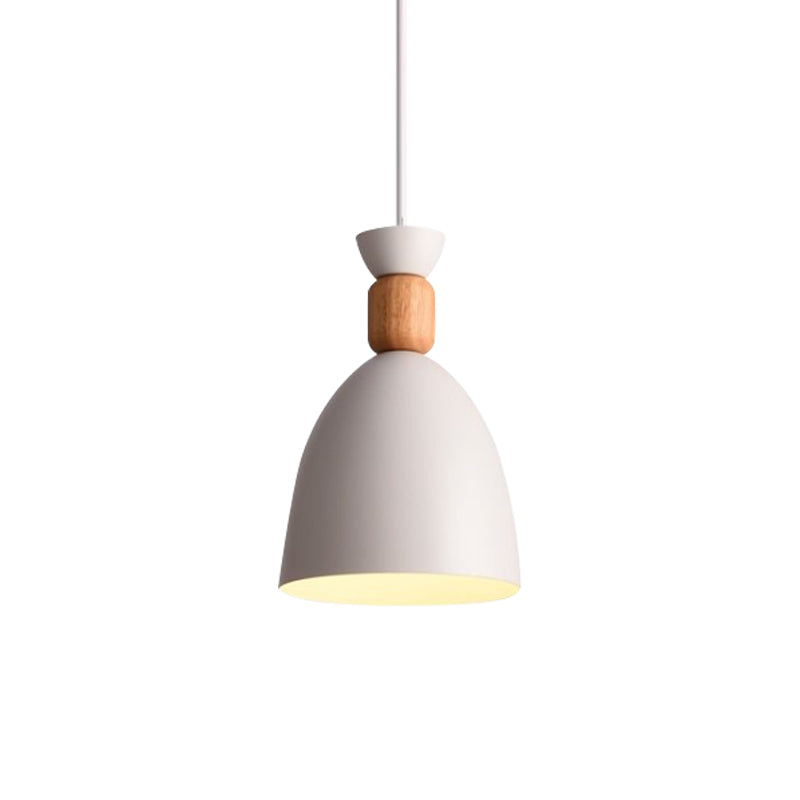 Grey/White/Green Macaron Style Dome Pendant Light With Adjustable Cord - Perfect For Over Table