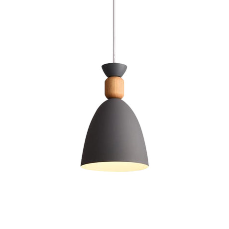 Grey/White/Green Macaron Style Dome Pendant Light With Adjustable Cord - Perfect For Over Table