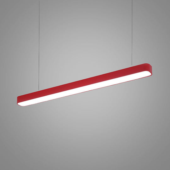 Modern Metal Led Hanging Lamp – Tubular Pendant Light For Dining Room Available In Red/Blue/Yellow