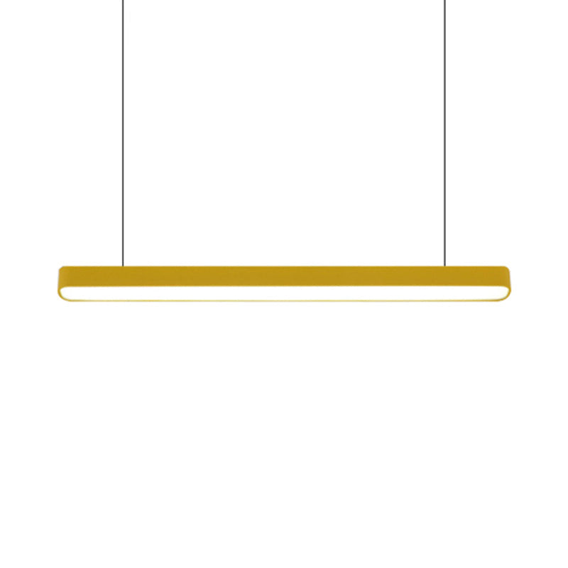 Contemporary Metal Led Hanging Lamp - Tubular Pendant Light For Dining Room Red/Blue/Yellow