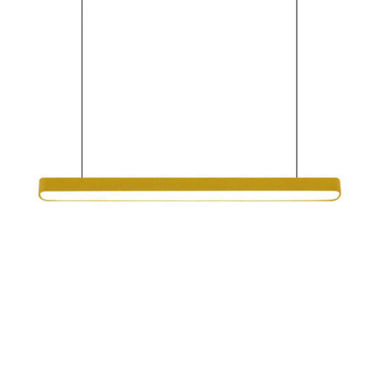 Contemporary Metal Led Hanging Lamp - Tubular Pendant Light For Dining Room Red/Blue/Yellow