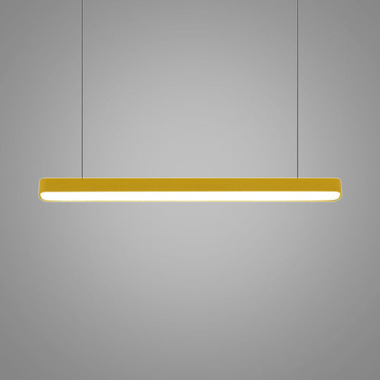 Modern Metal Led Hanging Lamp – Tubular Pendant Light For Dining Room Available In Red/Blue/Yellow
