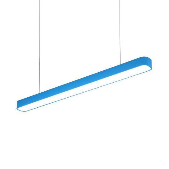 Modern Metal Led Hanging Lamp – Tubular Pendant Light For Dining Room Available In Red/Blue/Yellow