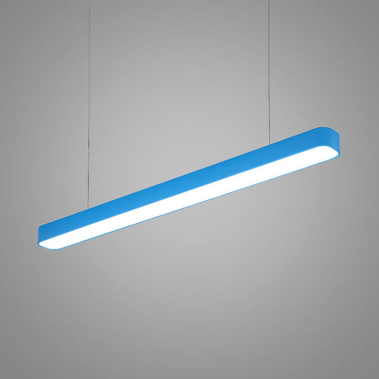 Contemporary Metal Led Hanging Lamp - Tubular Pendant Light For Dining Room Red/Blue/Yellow