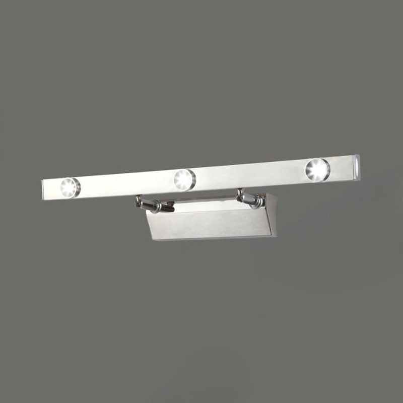 Led Bathroom Vanity Lamp With Stainless Steel Shade - Chrome Wall Light Fixture Warm/White