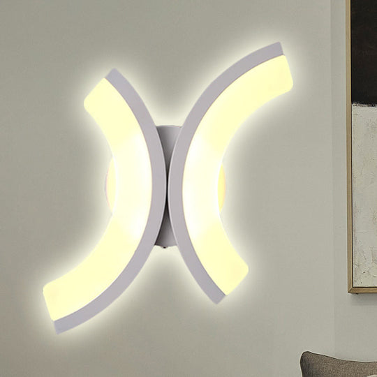 Minimalist Geometric Led Wall Sconce Warm/White Light White / C
