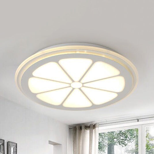 Lemon Led Circular Ceiling Mount Light Cartoon Acrylic Lamp White Perfect For Bathrooms