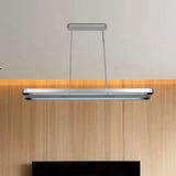 Modern Led Metal Pendant Lamp In Silver With Elongated Oval Shape - Choice Of White Warm Or Natural