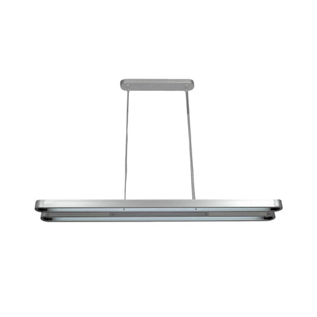 Modern Led Metal Pendant Lamp - Elongated Oval Design In Silver With Adjustable Light Temperature