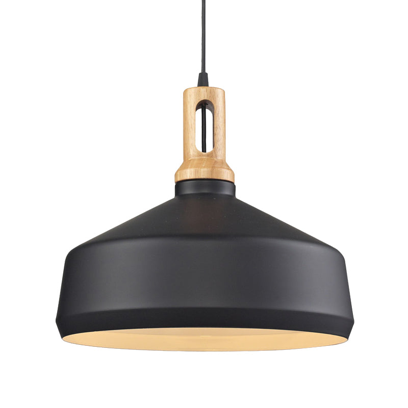 Modern Aluminum Cone/Drum Shade Hanging Ceiling Light - 1 Pendant In Black/White