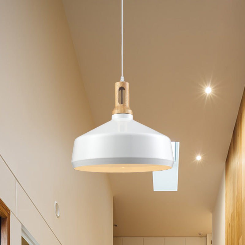 Modern Aluminum Cone/Drum Shade Hanging Ceiling Light - 1 Pendant In Black/White