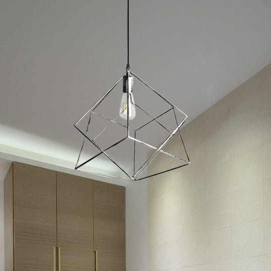 Metallic Industrial Pendant Lamp - Rust/Aged Silver 1 Head Perfect For Restaurants