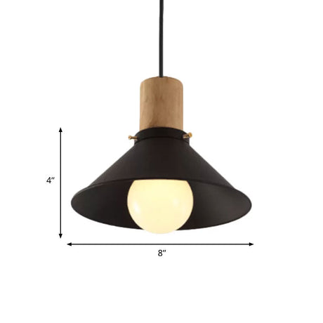 Contemporary Black Cone/Saucer Shade Ceiling Pendant - Metallic Finish Ideal For Living Room
-Or-