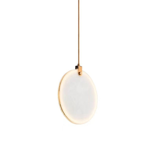 Round Glass Pendant Lamp With Modern Led Lighting In White Or Warm Light - Available 3 Sizes