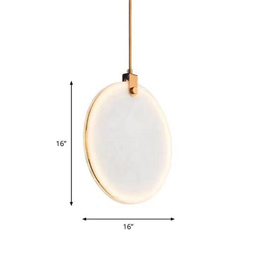 Round Glass Pendant Lamp With Modern Led Lighting In White Or Warm Light - Available 3 Sizes