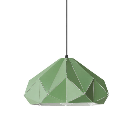 Origami Metal Pendant Light - Contemporary Hanging Ceiling (1 Light) In Blue/Pink/Yellow