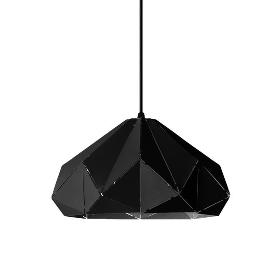 Origami Metal Pendant Light - Contemporary Hanging Ceiling (1 Light) In Blue/Pink/Yellow