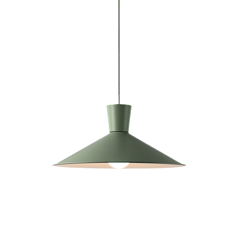 Nordic 1-Light Cone Pendant With Pink/Blue/Grey Down Lighting - Stylish Metal Hanging Light