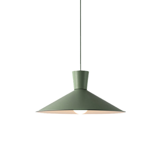 Nordic Cone Down Pendant Light - 1 Pink/Blue/Grey Metal Hanging Design