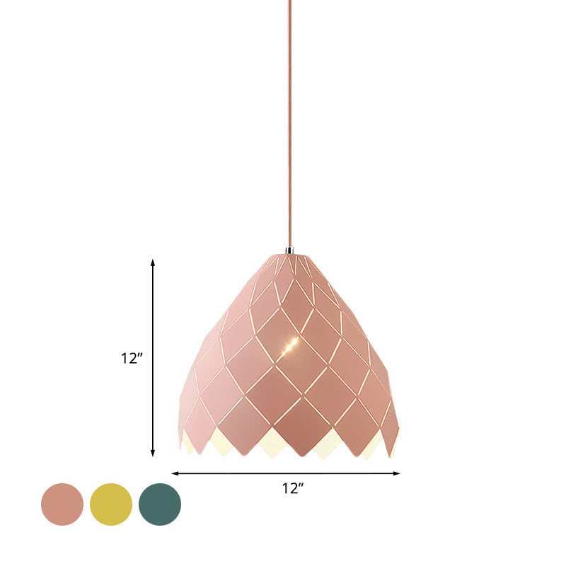 Modern Geometric Splicing Pendant Light - Nordic Metal 1-Light Pink/Yellow/Green Hanging Fixture