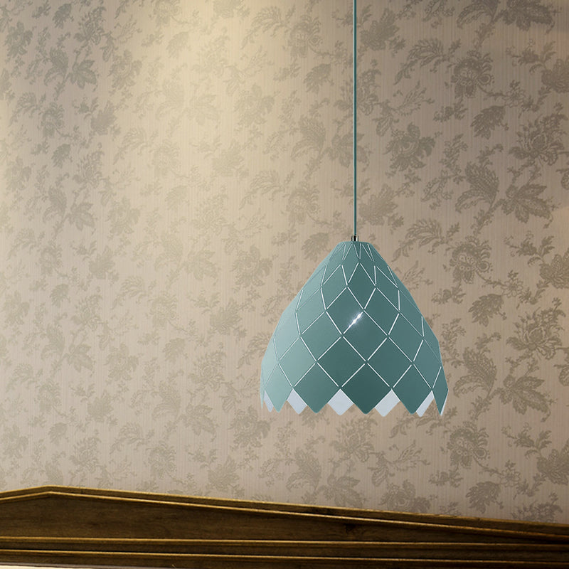 Modern Geometric Splicing Pendant Light - Nordic Metal 1-Light Pink/Yellow/Green Hanging Fixture