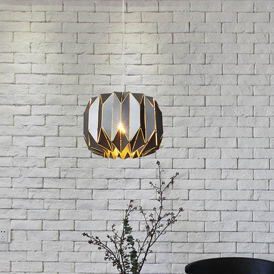 Modern 1-Light Ceiling Pendant With Sleek Silver/Black Metal Shade - Stylish Hanging Lamp Kit