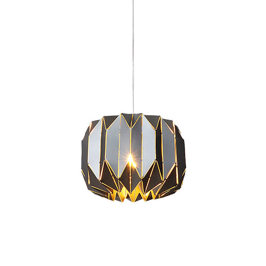 Modern 1-Light Ceiling Pendant With Sleek Silver/Black Metal Shade - Stylish Hanging Lamp Kit