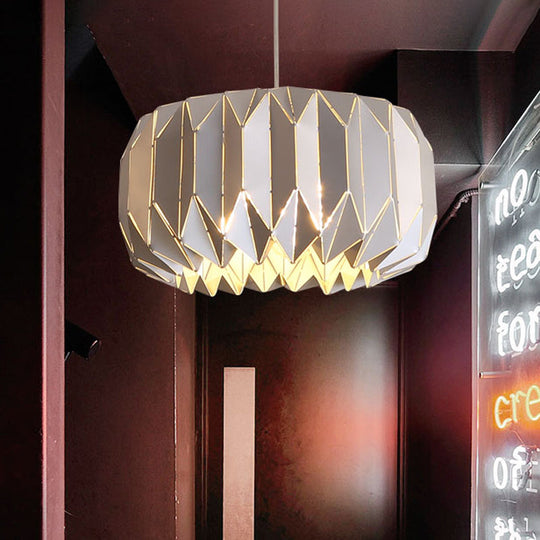 Modern 1-Light Ceiling Pendant With Sleek Silver/Black Metal Shade - Stylish Hanging Lamp Kit Silver