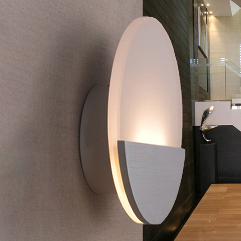 Modern Led Sconce Light: Sleek White Round/Square Design Single Acrylic Wall Lighting In Warm/White