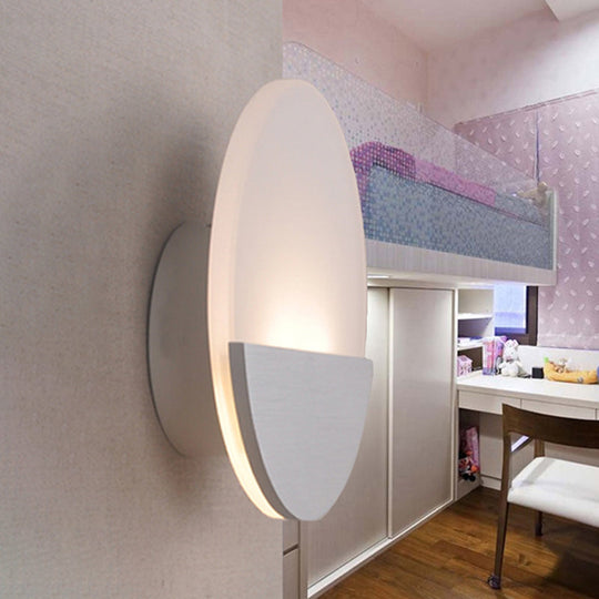 Modern Led Sconce Light: Sleek White Round/Square Design Single Acrylic Wall Lighting In Warm/White