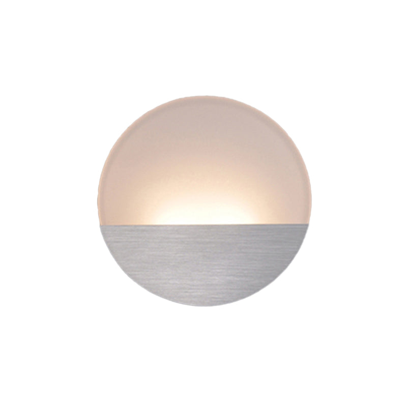 Modern Led Sconce Light: Sleek White Round/Square Design Single Acrylic Wall Lighting In Warm/White