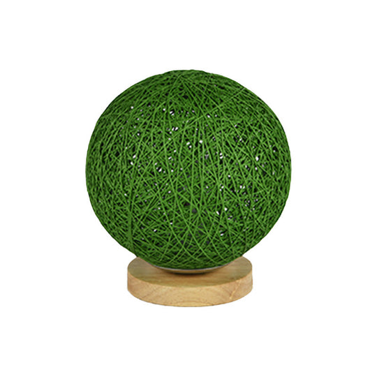 Modernist Rattan Ceiling Mount Light: Blue/Flaxen Globe Shade 6’/8’ Wide 1 Bulb Flush Lighting