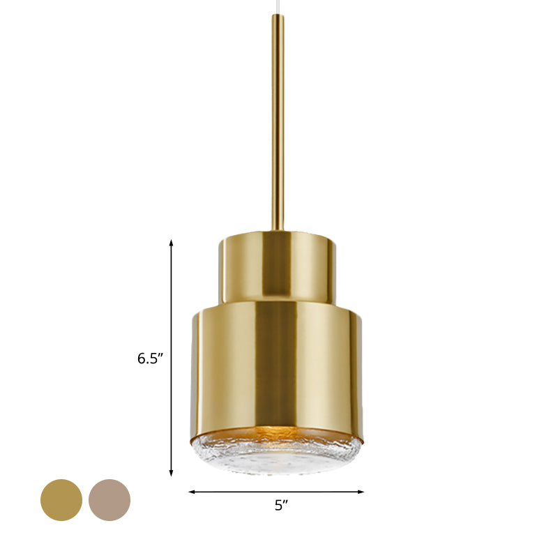 Post Modern Cylinder Pendant Ceiling Light Gold/Bronze Suspension For Living Room
