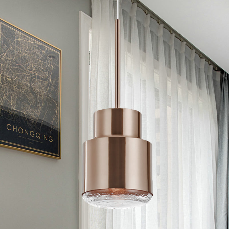 Post Modern Cylinder Pendant Ceiling Light Gold/Bronze Suspension For Living Room