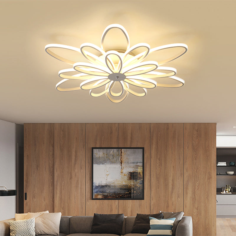 Modern Chrysanths Ceiling Led Light Fixture For Living Room In Warm Or White Sizes 23.5’ - 41
