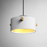 Modern 1 Light Metal Shade Hanging Pendant Green/Pink/White Cylinder Fixture