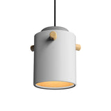 Modern 1 Light Metal Shade Hanging Pendant Green/Pink/White Cylinder Fixture