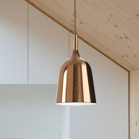 Modern Metal Bell Pendant Light - 6’/8’/10.5’ Wide 1 Black/White/Chrome Hanging Ceiling Lamp