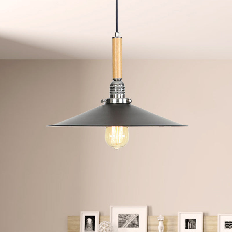 Adjustable Metallic Saucer Pendant Light For Kitchen - Industrial Ceiling Hanging With 1 Bulb