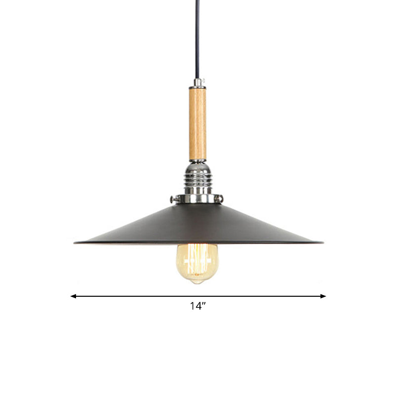 Adjustable Metallic Saucer Pendant Light For Kitchen - Industrial Ceiling Hanging With 1 Bulb