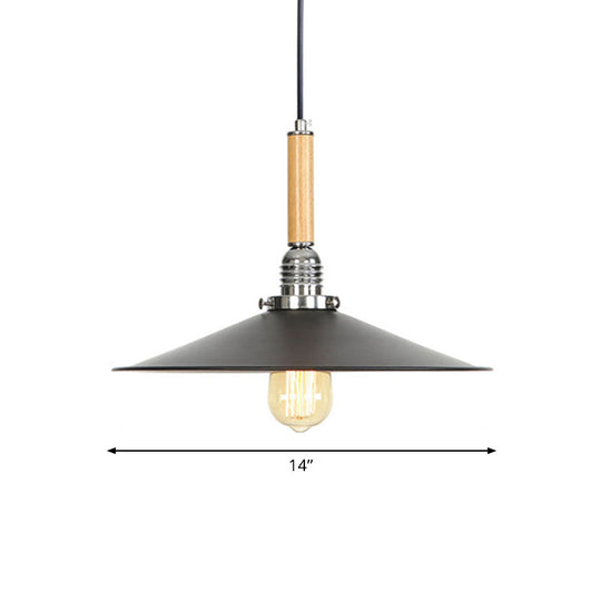 Adjustable Metallic Saucer Pendant Light For Kitchen - Industrial Ceiling Hanging With 1 Bulb