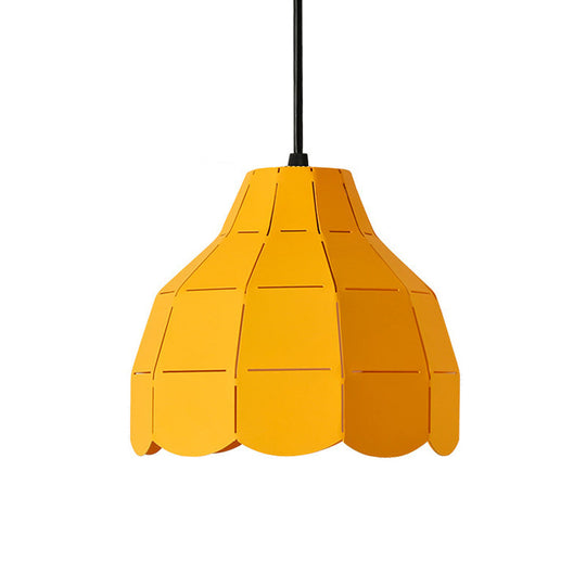 Modern Pink/White/Black Scallop Dome Ceiling Pendant Light - Metal Hanging Lamp Kit