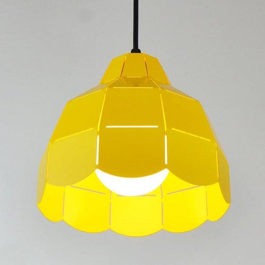 Modern Pink/White/Black Scallop Dome Ceiling Pendant Light - Metal Hanging Lamp Kit