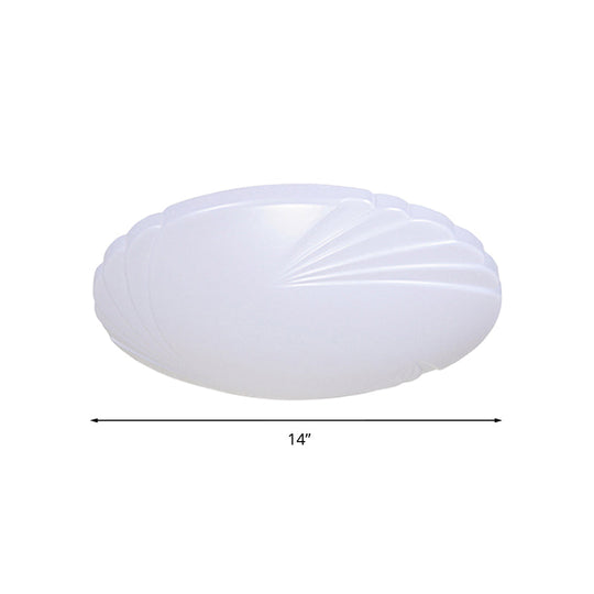 Minimalist Acrylic Shade Led Ceiling Flush Mount - 7.5/9/12 Dia White Light For Bedroom