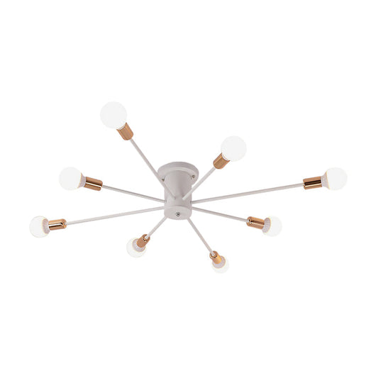 Sputnik Style Ceiling Light In Black/White/Gold With 6/8/10 Heads - Contemporary Semi - Mount
