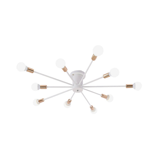 Sputnik Style Ceiling Light In Black/White/Gold With 6/8/10 Heads - Contemporary Semi - Mount